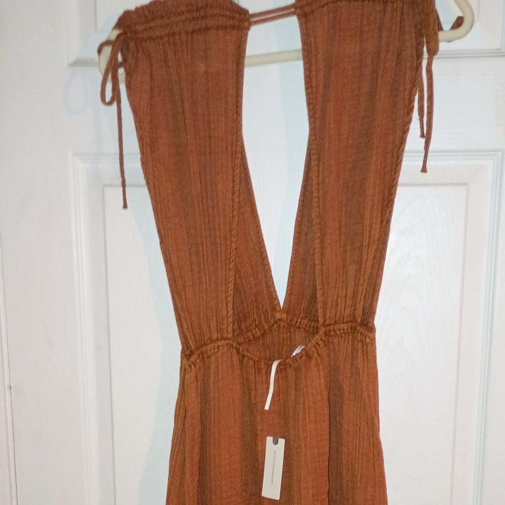 Anthropology Rust Sleeveless Maxi Dress